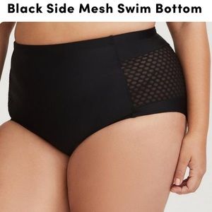 Torrid black mesh side swim bottoms